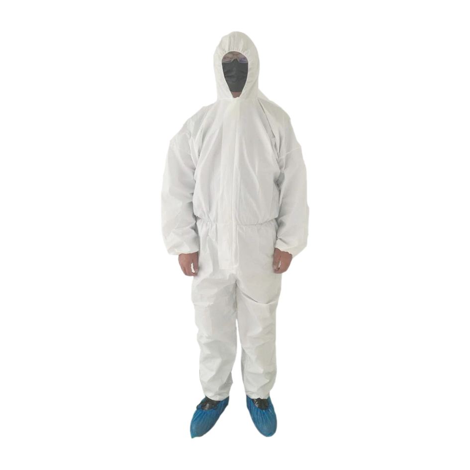 Non-Woven Coverall PPE Isolation Gown Anti-Static Disposable Protection Custom White Cleanroom ESD Suit