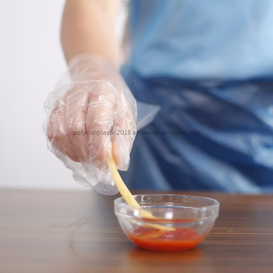 熱い販売、卸売クリーニング用の高品質の使い捨てPEプラスチックエンボス手袋